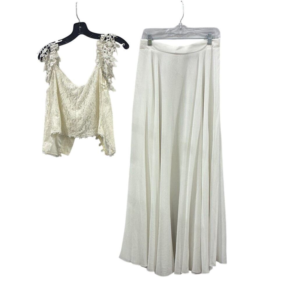 Vonda D Vintage Lace & Wide-Leg Pant Set | M Bridal Fairycore Festival Look